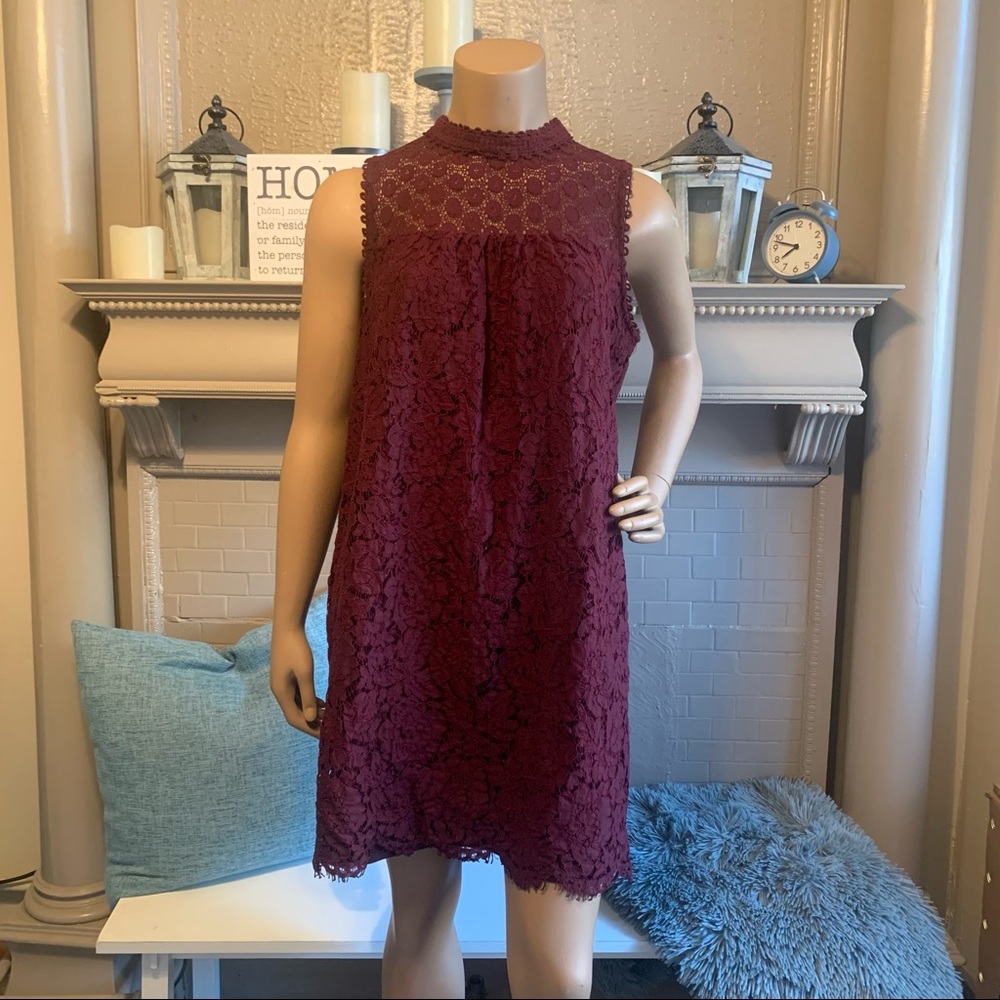 Lace Cut Out Sleeveless Babydoll Dress